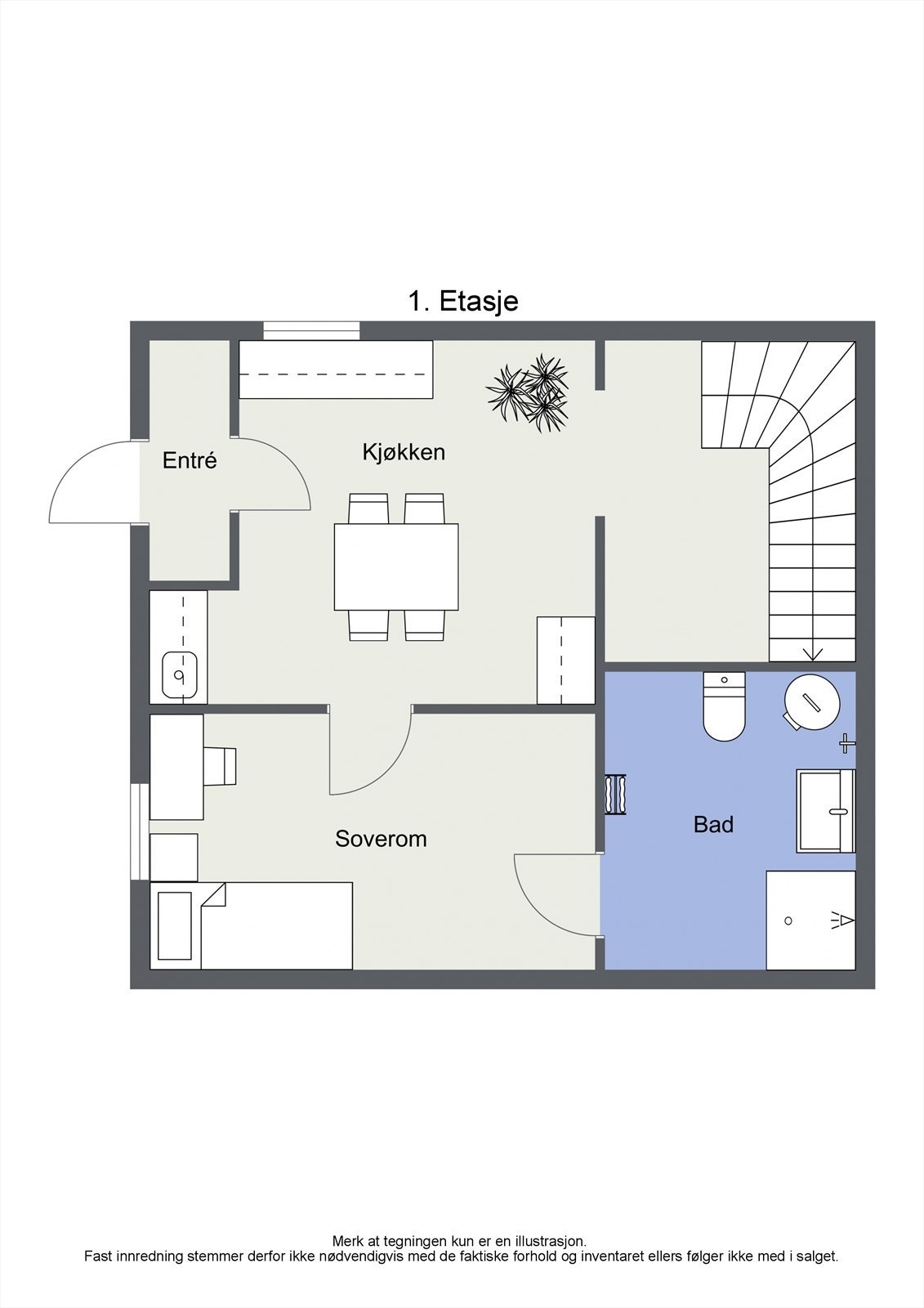 Planløsning 1. etasje Galleribilde