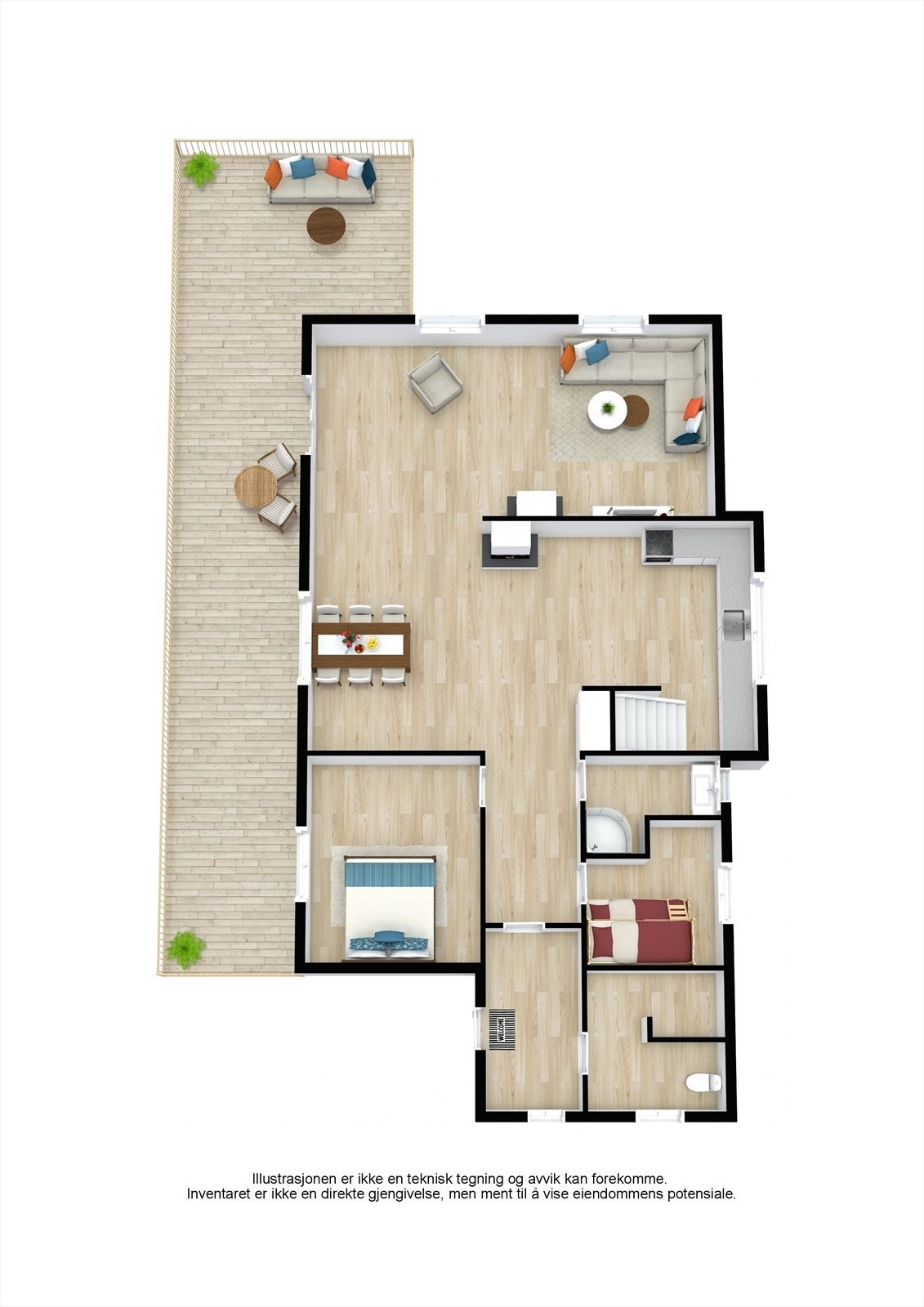 3D-plan for 1. Etasje Galleribilde