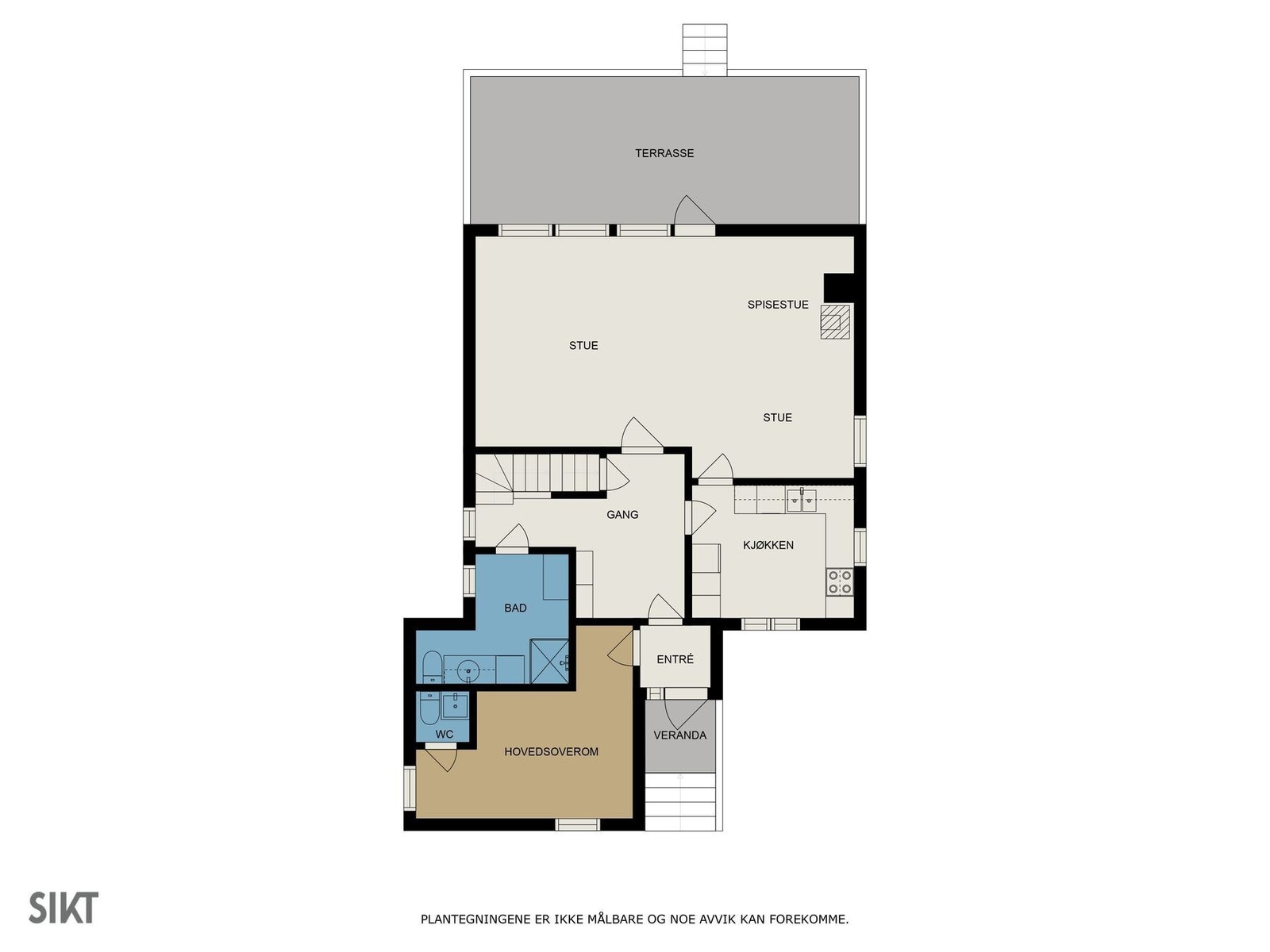 Plantegning hovedetasje Galleribilde