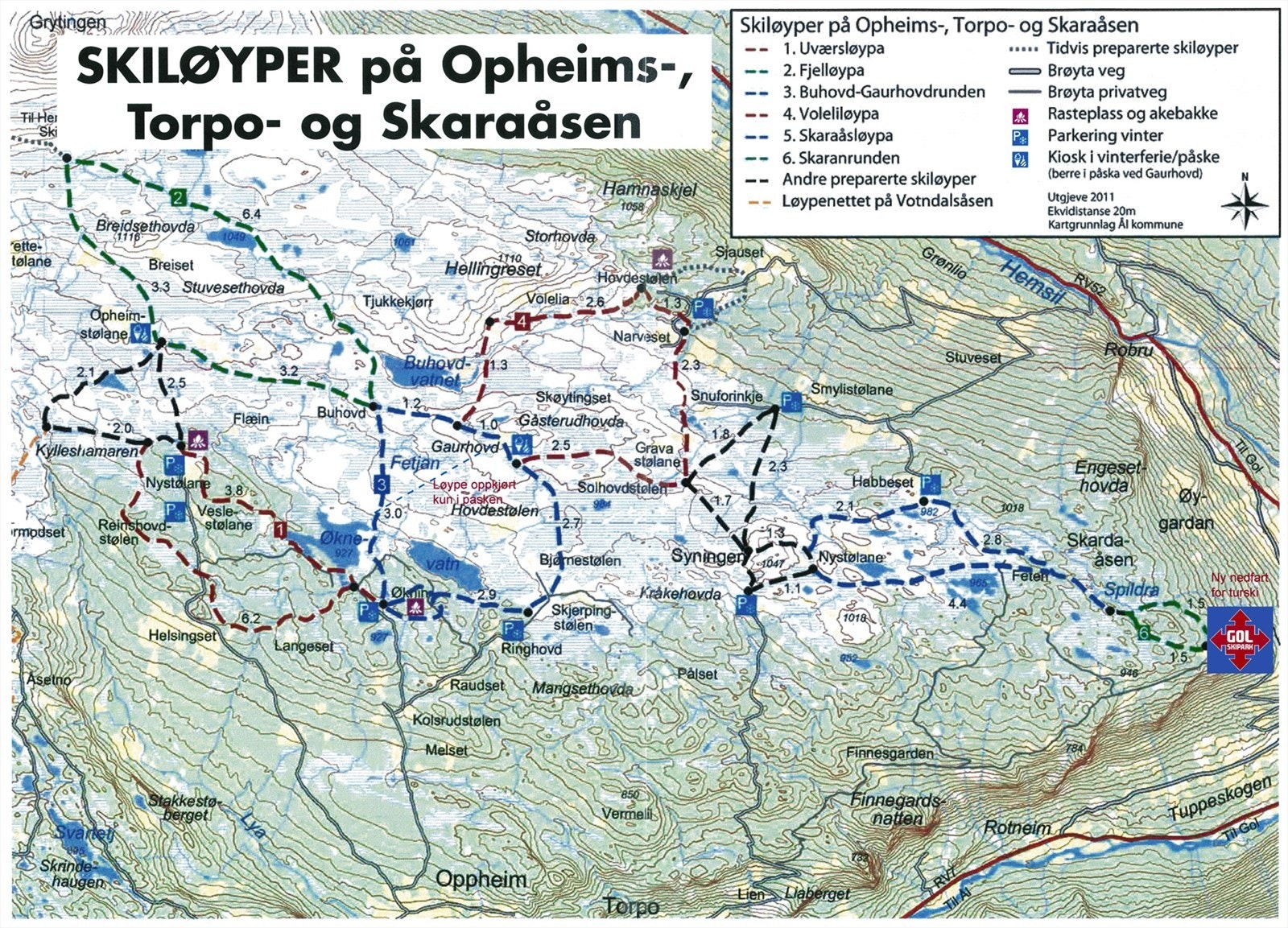 Fra Skagahøgdi har man tilgang til ca. 75 km skiløyper, i tillegg til løypenettene i Ål og Hemsedal. Galleribilde