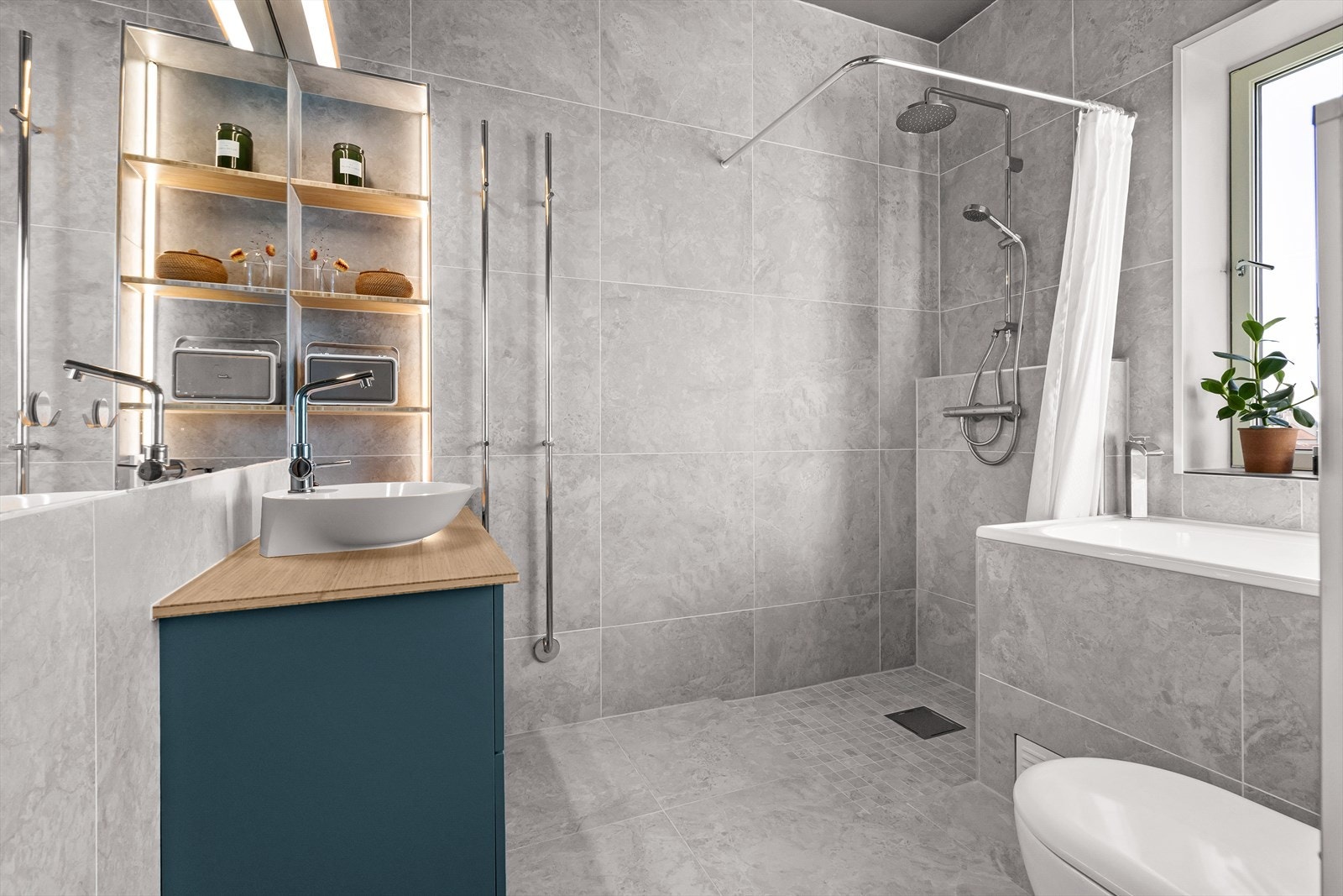 Svært delikat baderom fra 2022 med gulvvarme Galleribilde