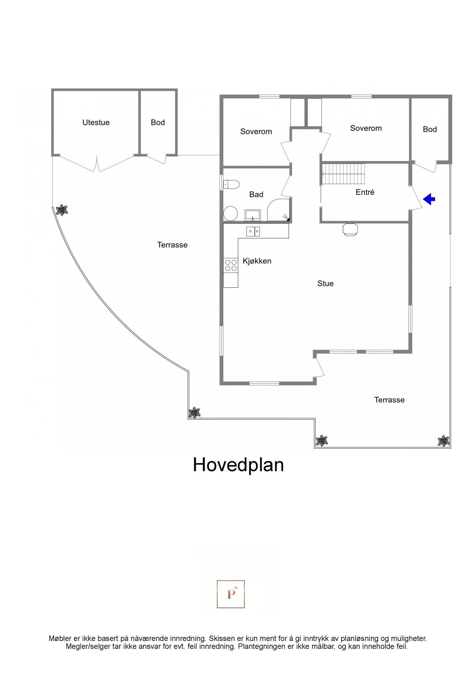 Plantegning - Avstikkaren 2, 3895 Edland - Hovedplan - 2D Galleribilde