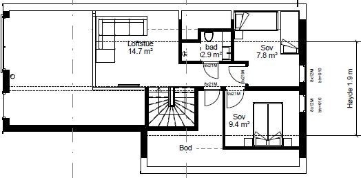 Planløsning 2. etasje Galleribilde