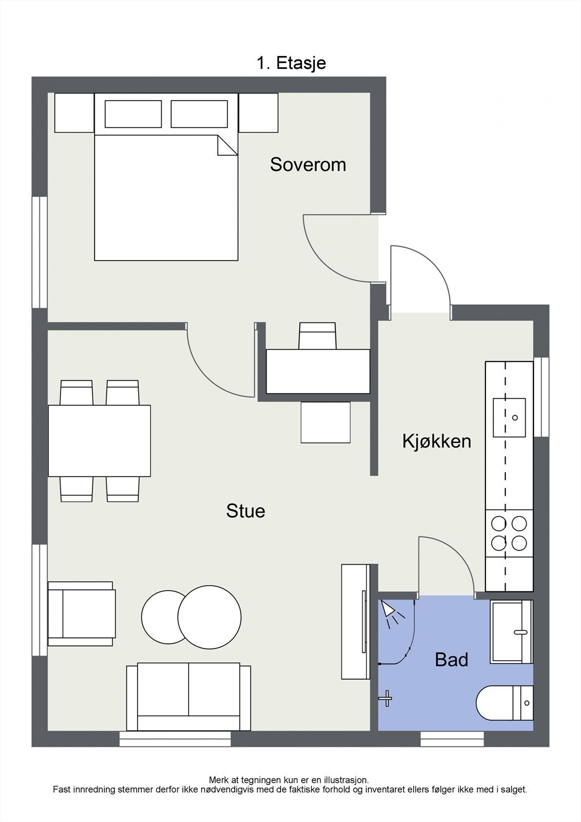 Planskisse over leiligheten. Galleribilde