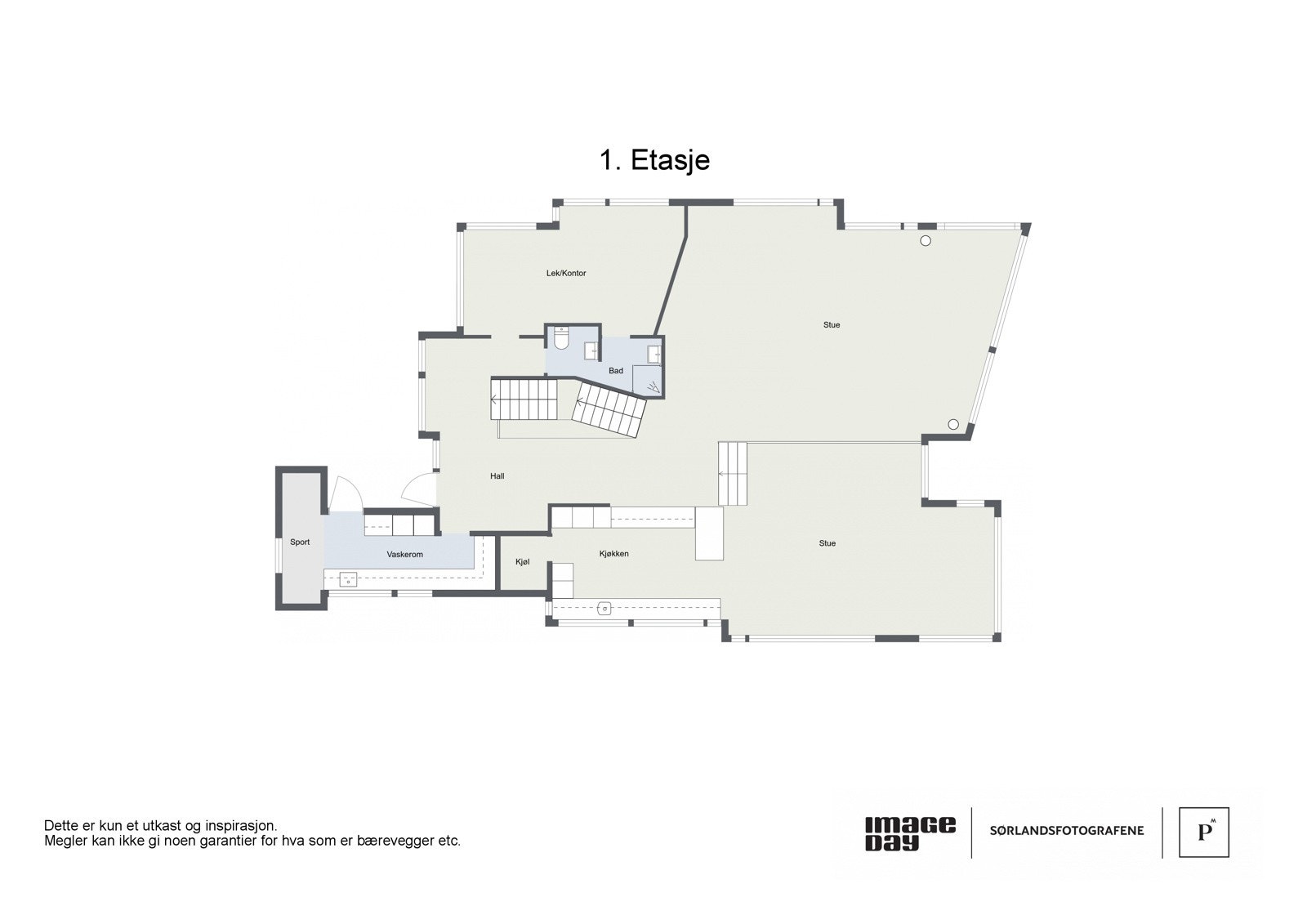 Planskisse 1.etg. Galleribilde