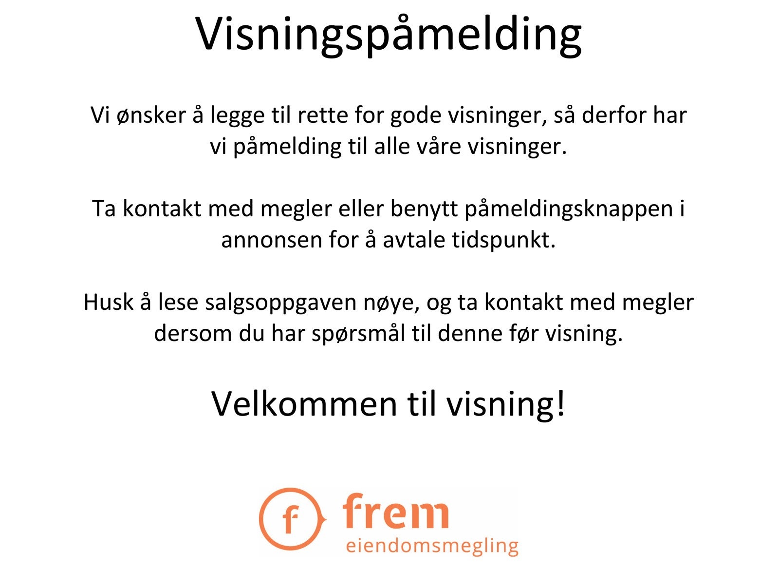 Visningspåmelding. Galleribilde
