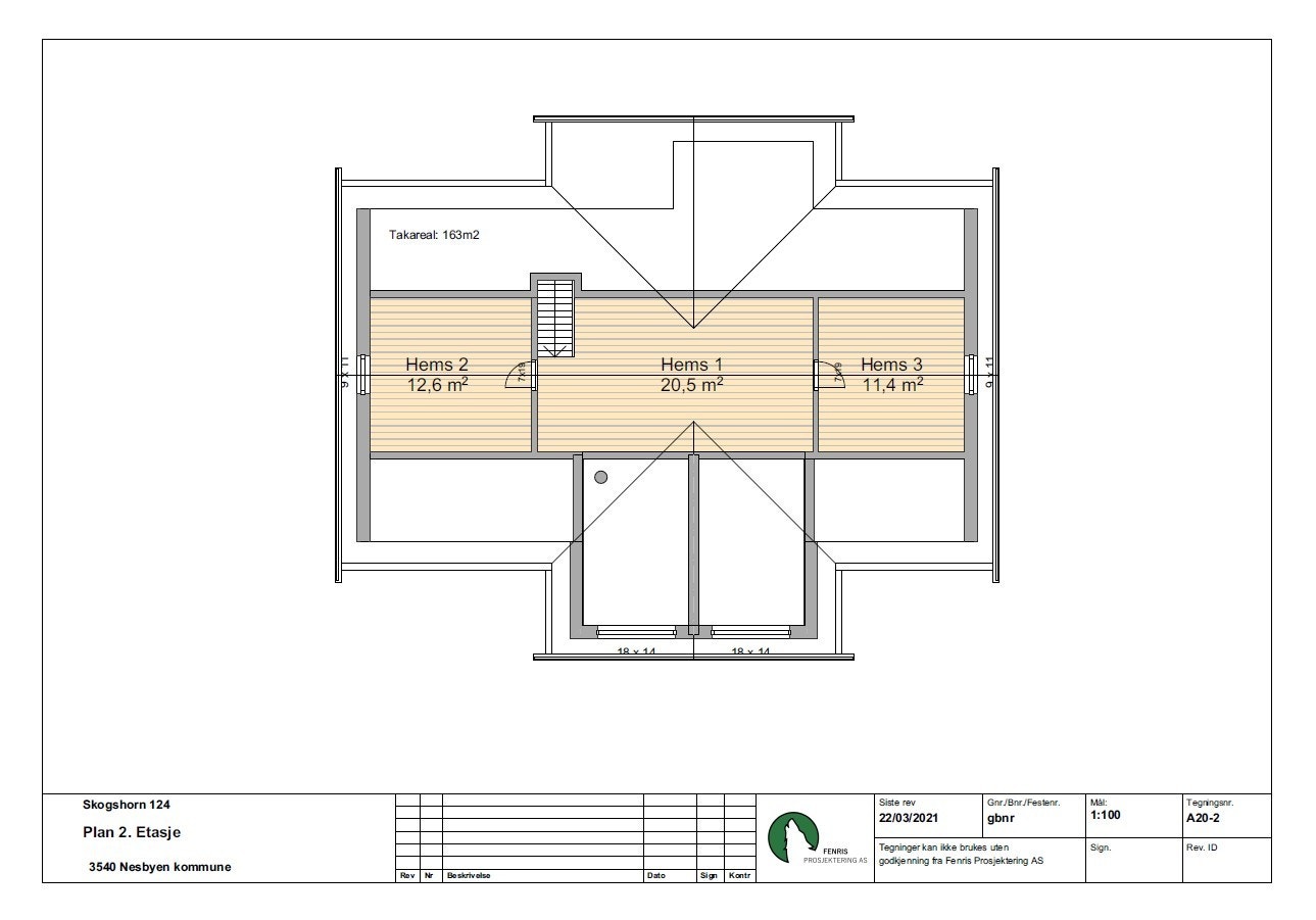 Plantegning modell Skogshorn 2. etg. Galleribilde