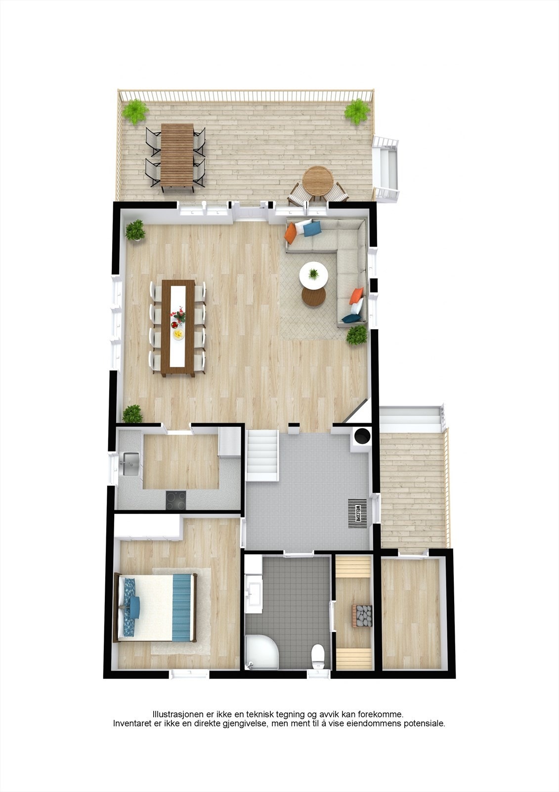 3D-plan for 1. Etasje Galleribilde