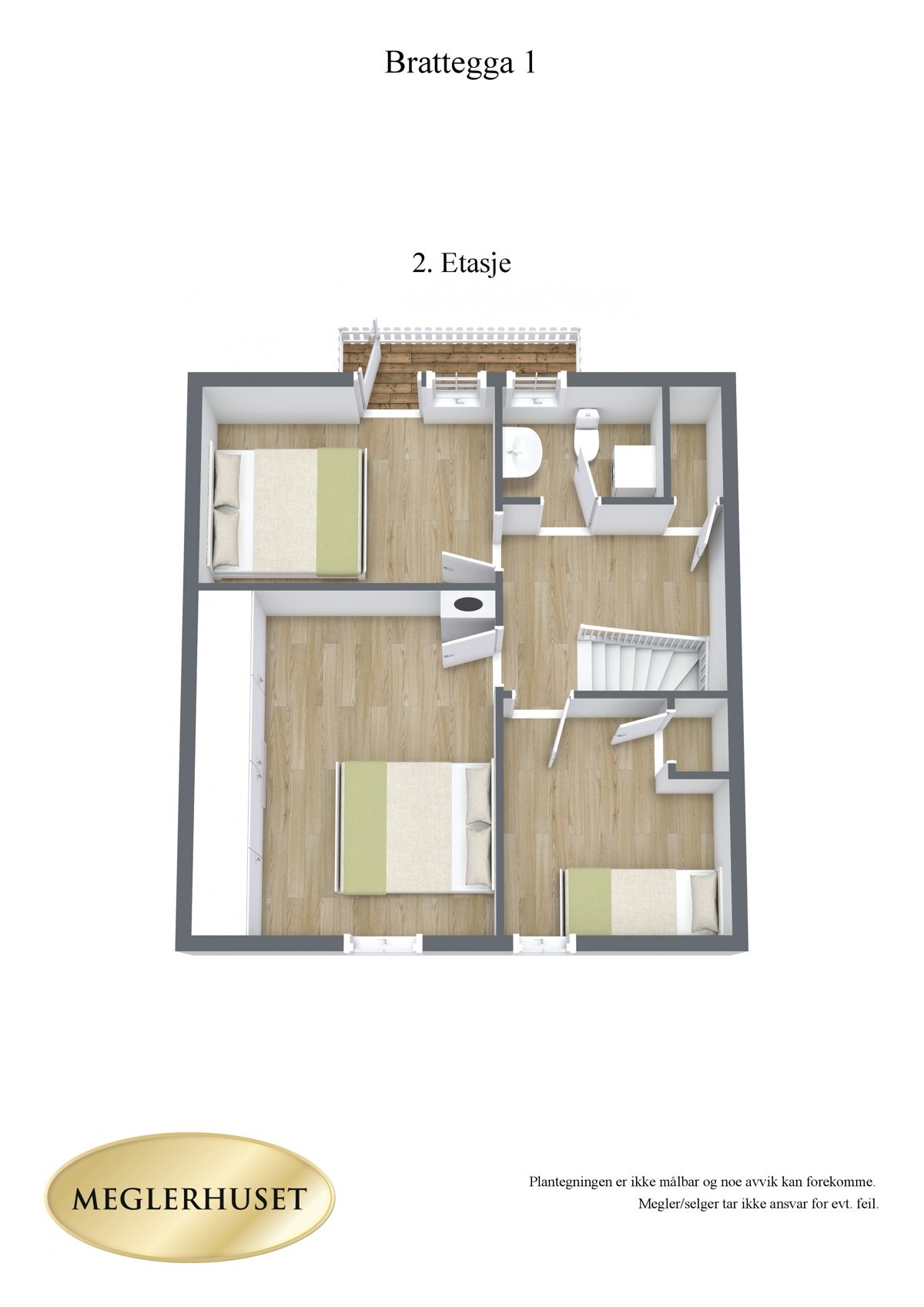 Plantegning 2. etasje 3D Galleribilde