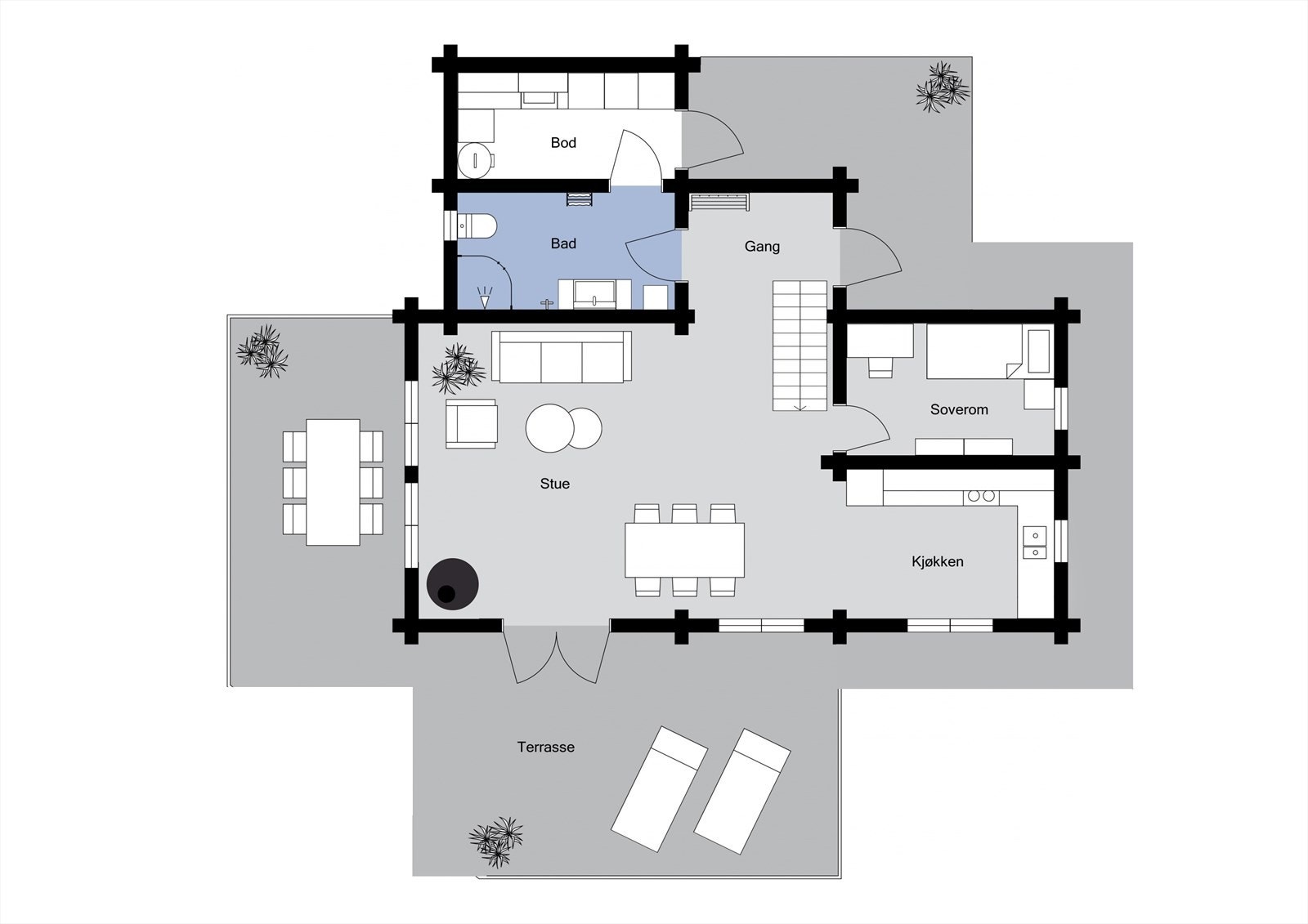 Plantegning første etasje Galleribilde