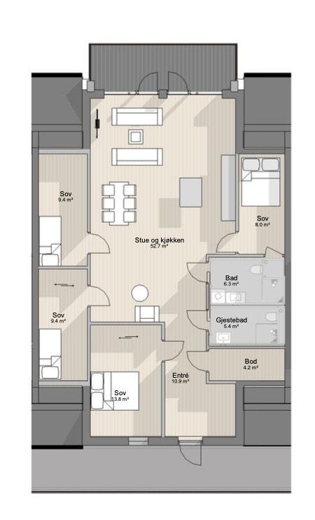 4 soverom og 2 bad Galleribilde