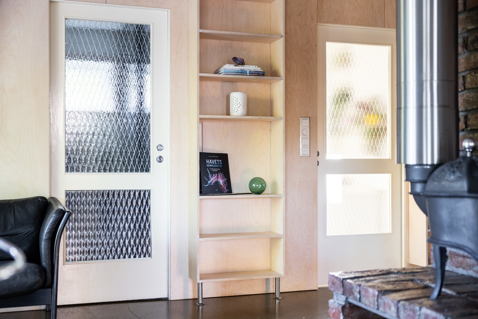 Skyvedører med glassfelt. Galleribilde