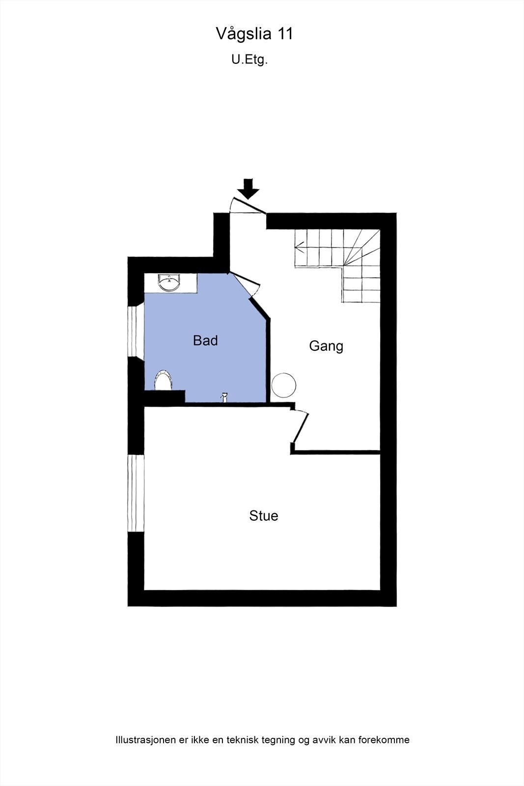 Underetasjen er meget praktisk når man har besøk Galleribilde