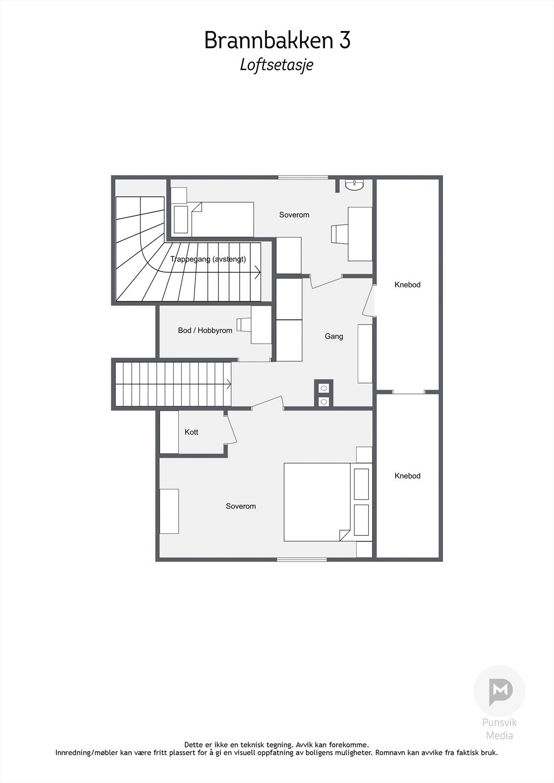 Brannbakken 3 - Loftsetasje - 2D Galleribilde