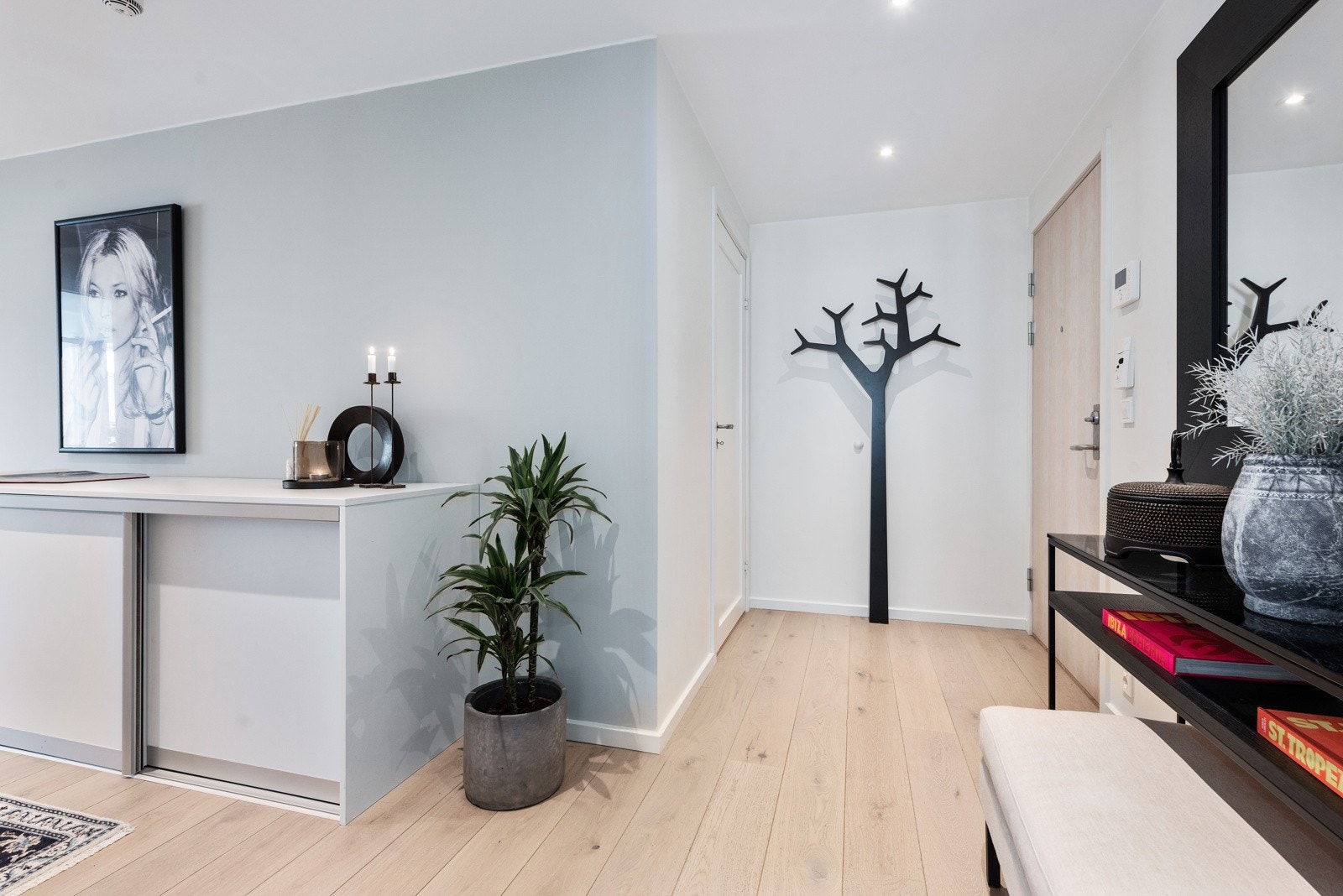 Romslig entré med tilgang til praktisk innvendig bod på cirka 4 kvm Galleribilde