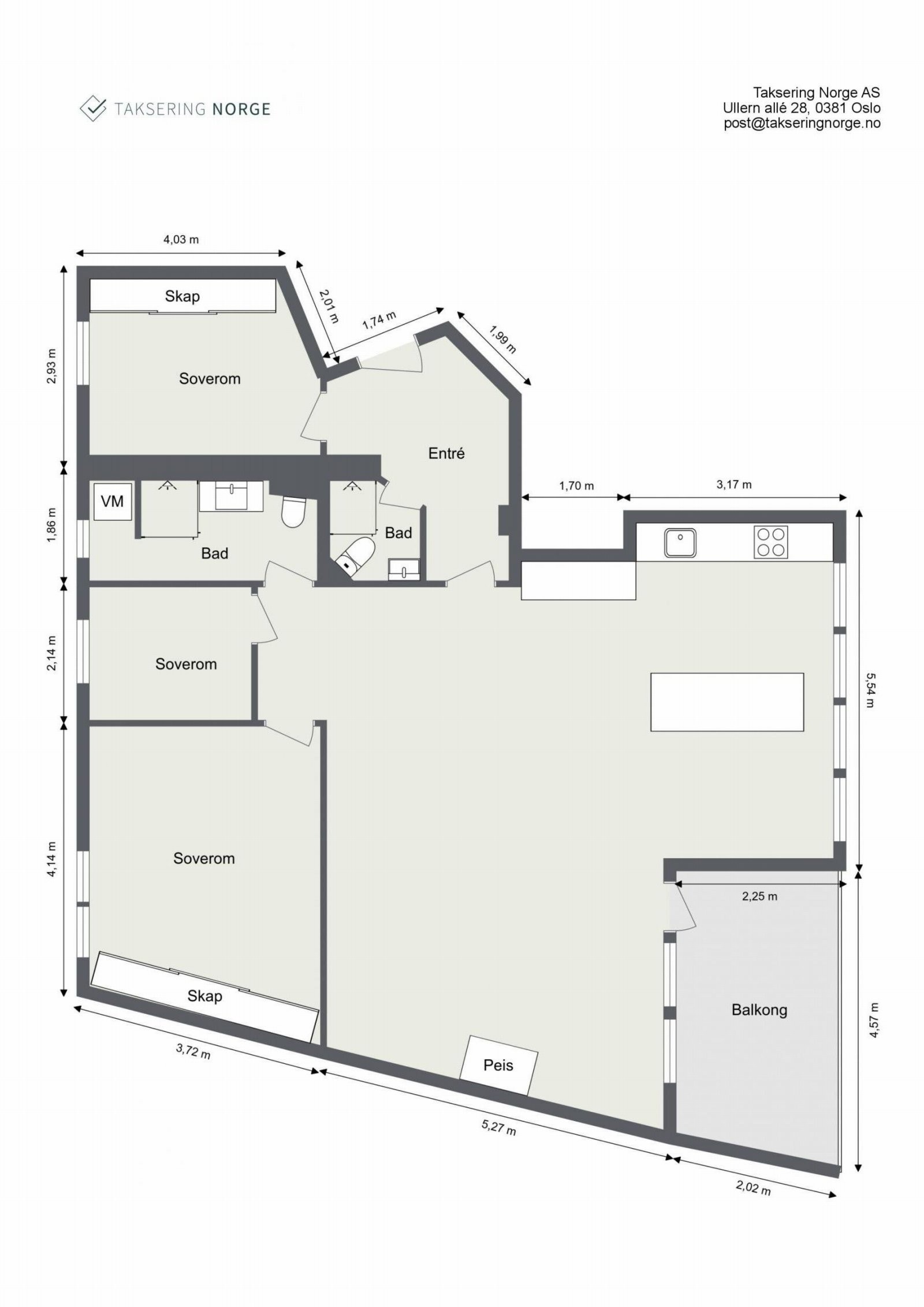 Planløsningen er gjennomgående med alle soverom mot stille bakgård. Galleribilde