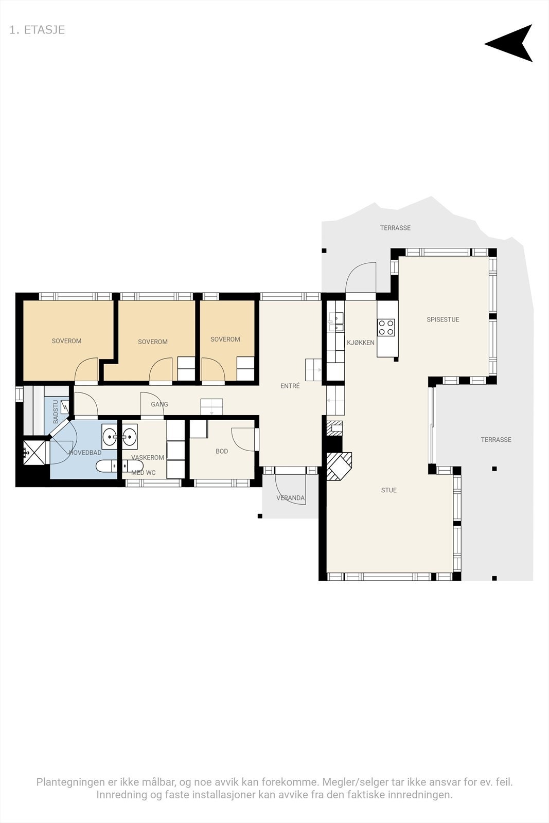 Plantegning 1. etasje Galleribilde