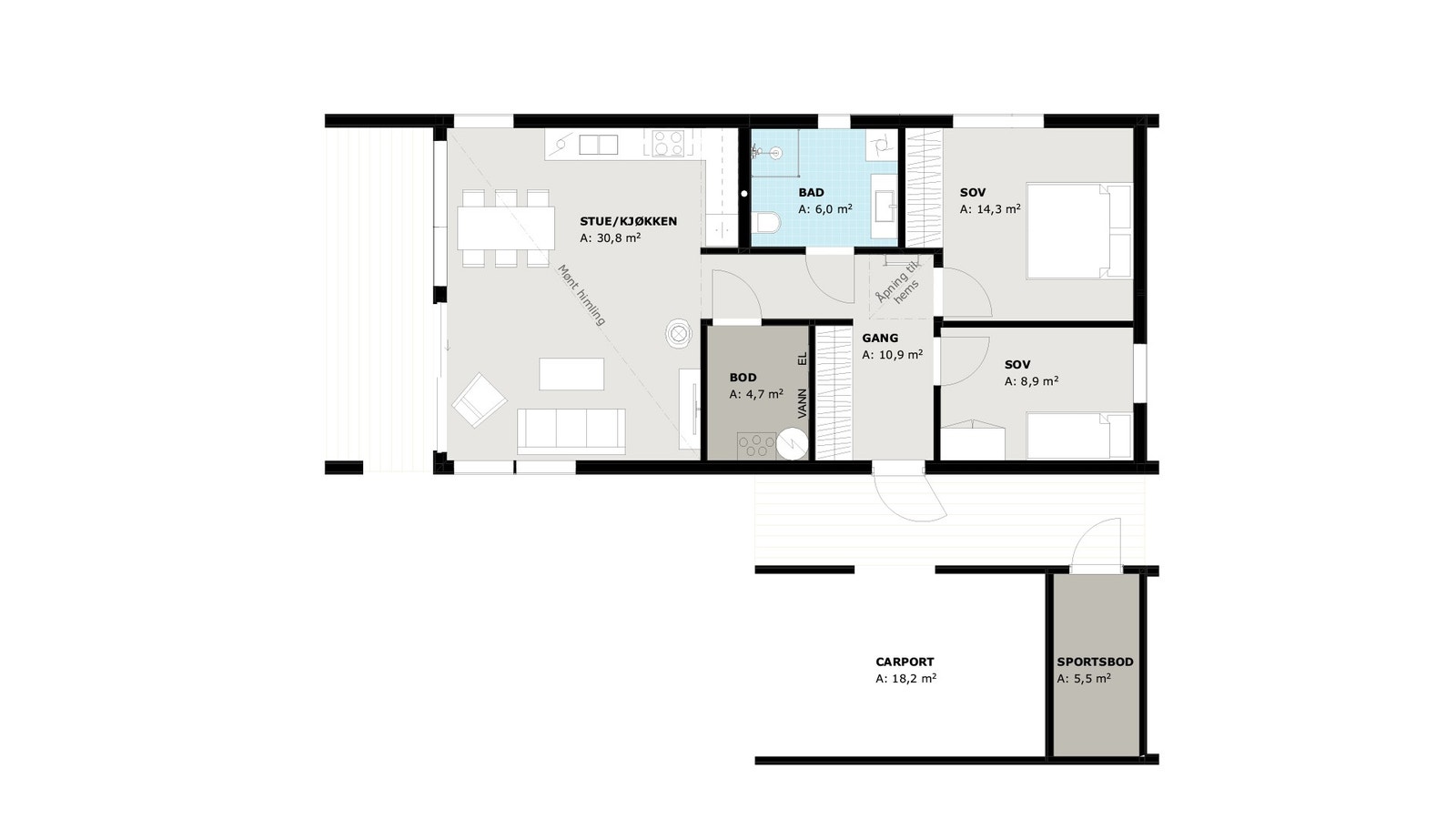 Knerten - planløsning 1. etasje Galleribilde