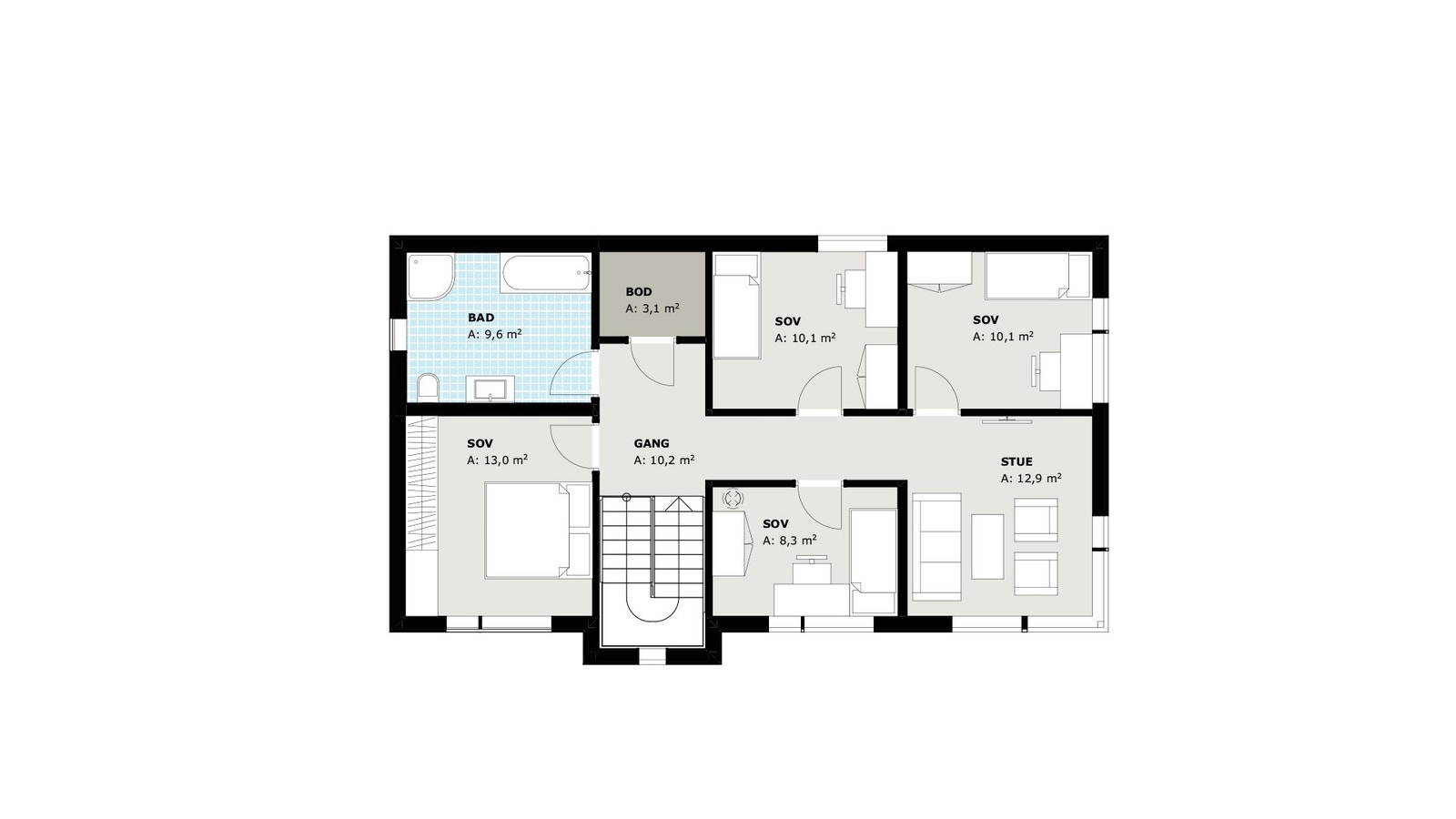 Nupen - planløsning 2. etasje Galleribilde