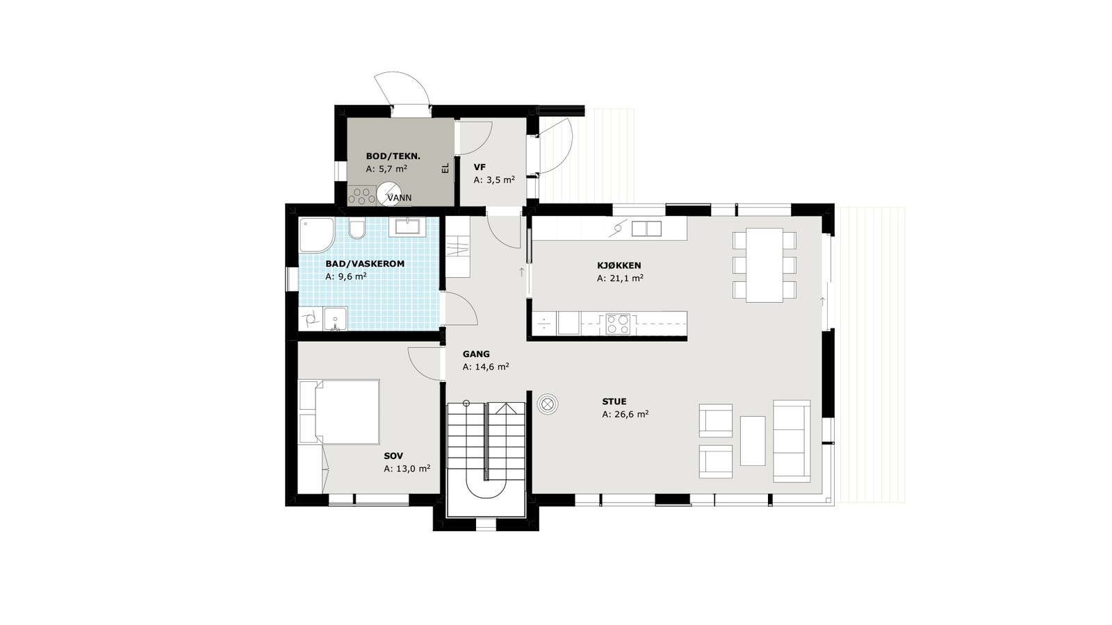 Nupen - planløsning 1. etasje Galleribilde