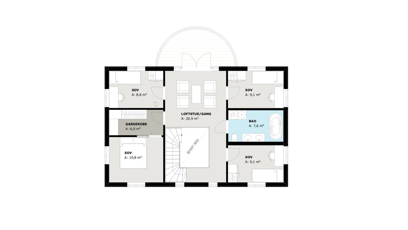 Arv - planløsning 2. etasje Galleribilde