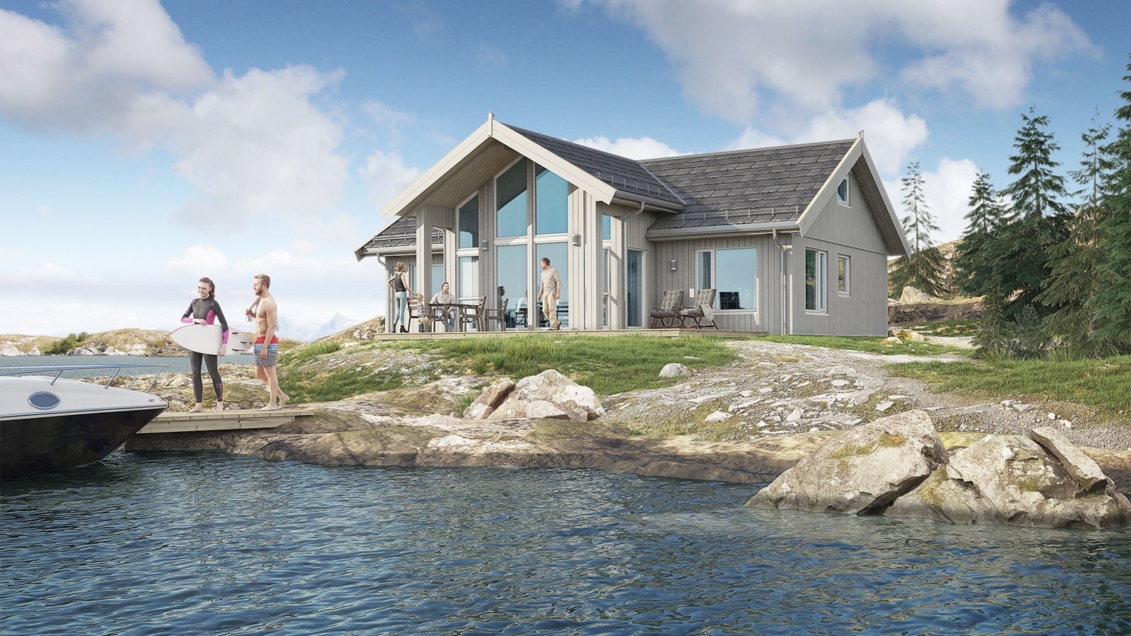 3D bilde av hytta - Sommer Galleribilde