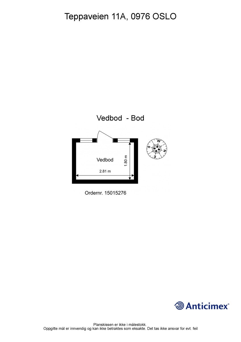 Plantegning vedbod Galleribilde