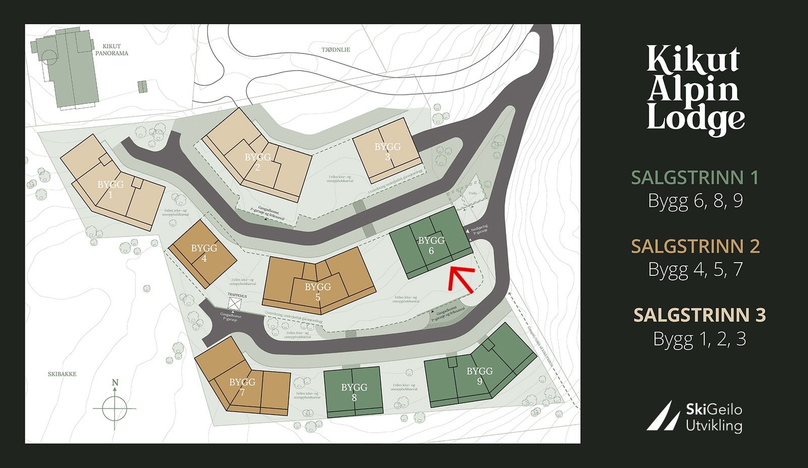Leiligheten presentert i denne annonsen markert. Galleribilde