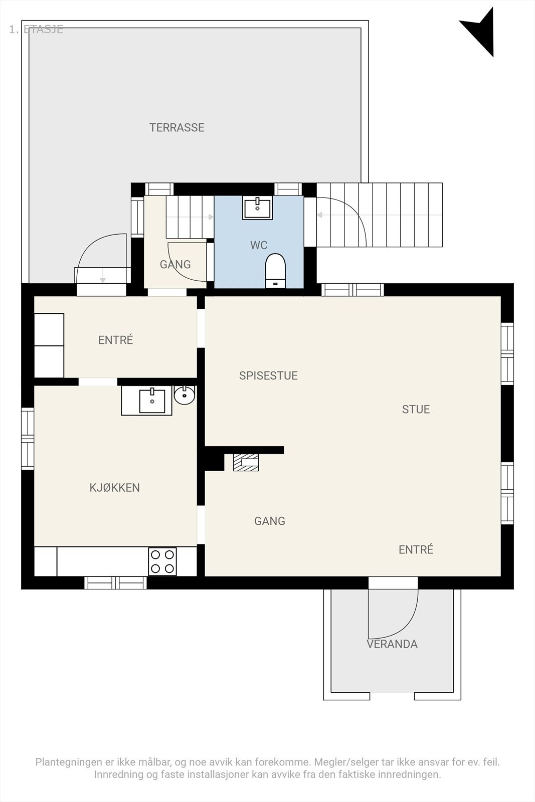 Plantegning 1. etasje Galleribilde