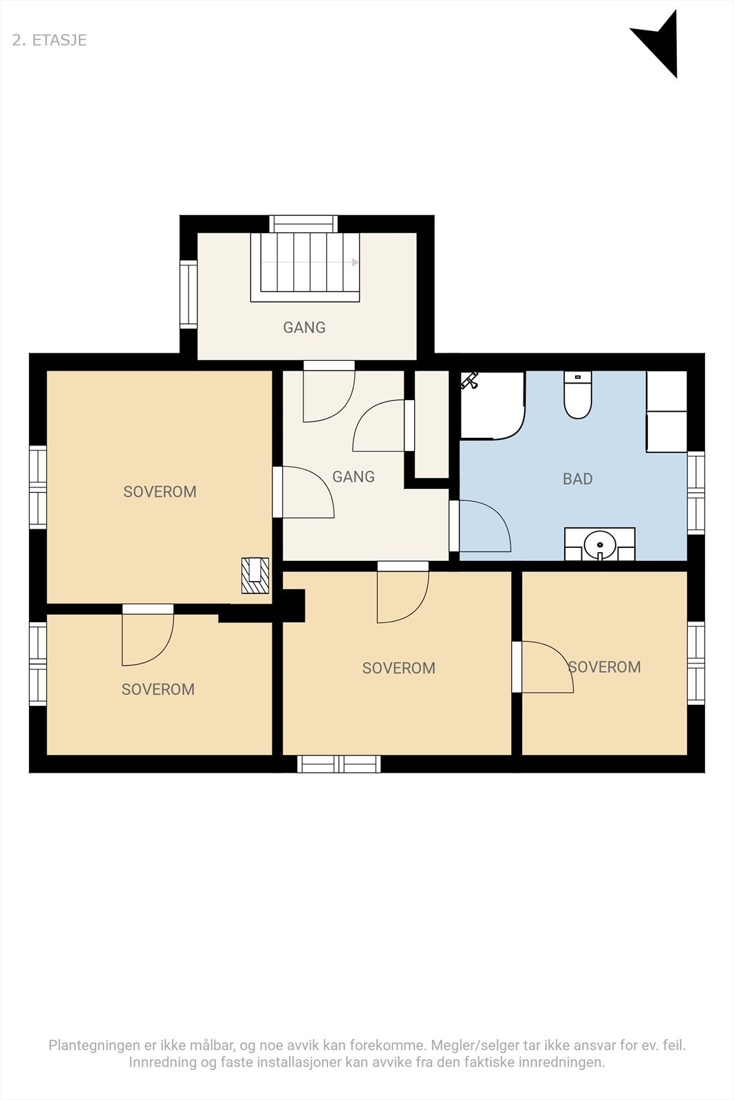 Plantegning 2. etasje Galleribilde