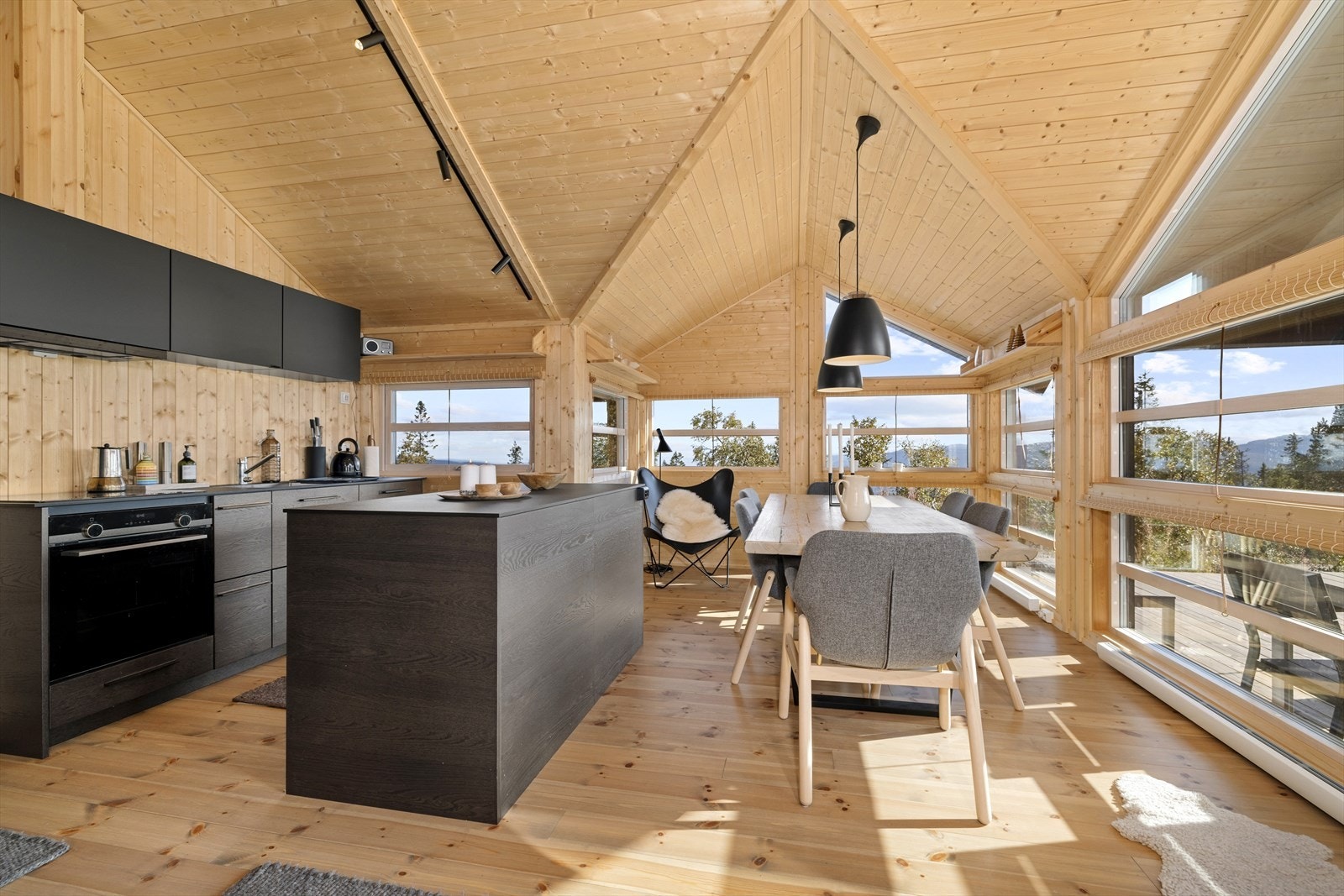 Store vindusflater sørger for å bringe den fine utsikten og naturen inn. Galleribilde