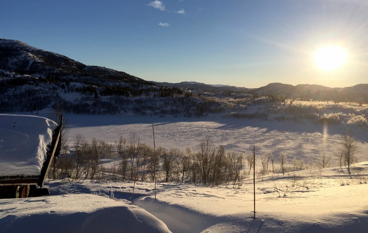 Skiløype like nedenfor hytta. Galleribilde