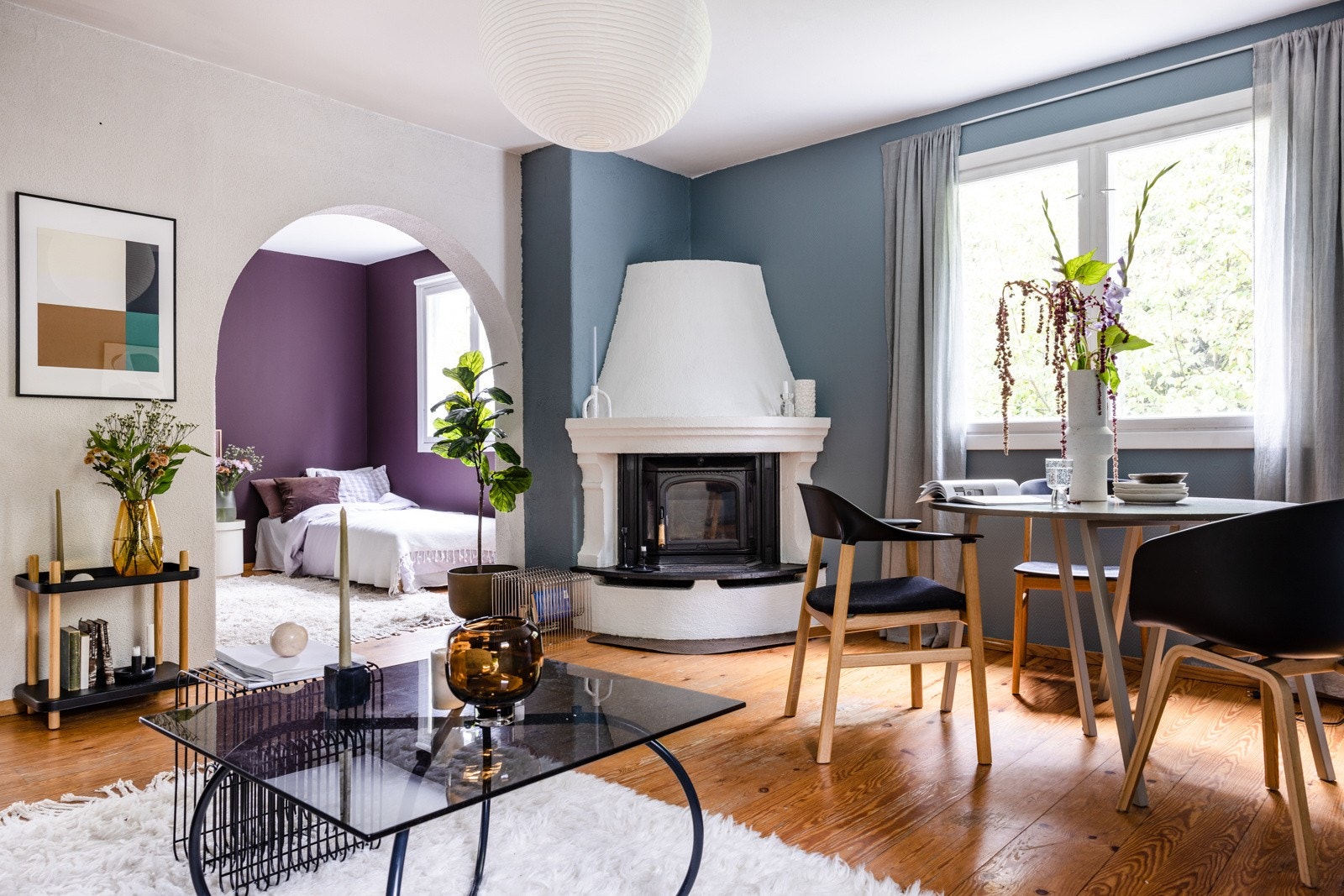 Stue med peis Galleribilde