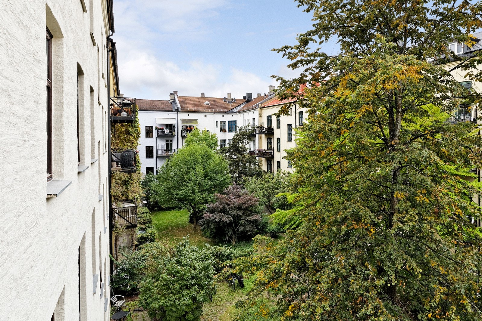 Frodig og hyggelig utsyn fra balkongen Galleribilde