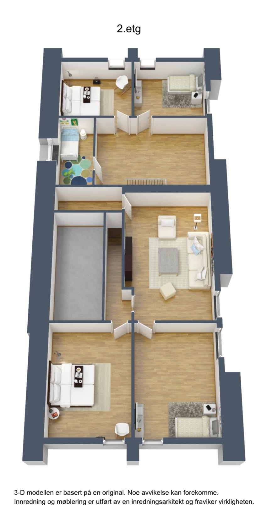 Plantegning 3D - Loftetasje Galleribilde
