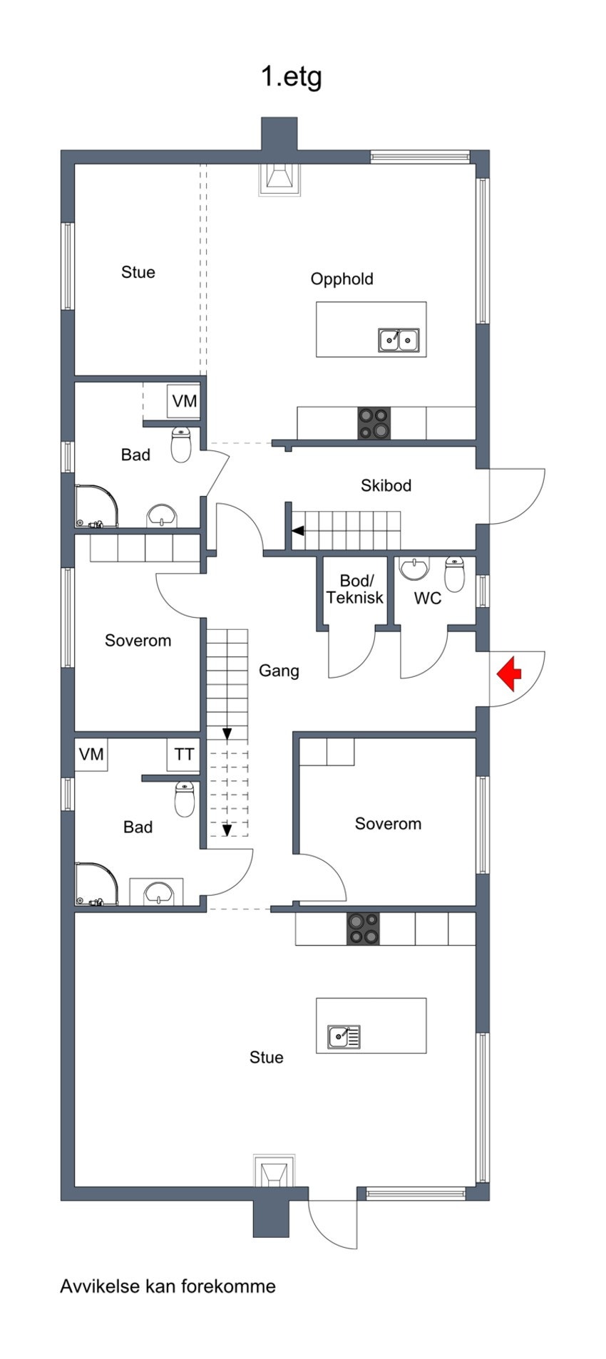 Plantegning hovedetasje Galleribilde