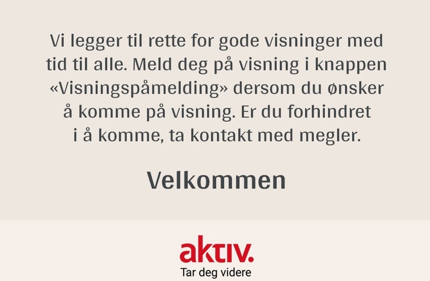 Husk å melde deg på visning! Galleribilde