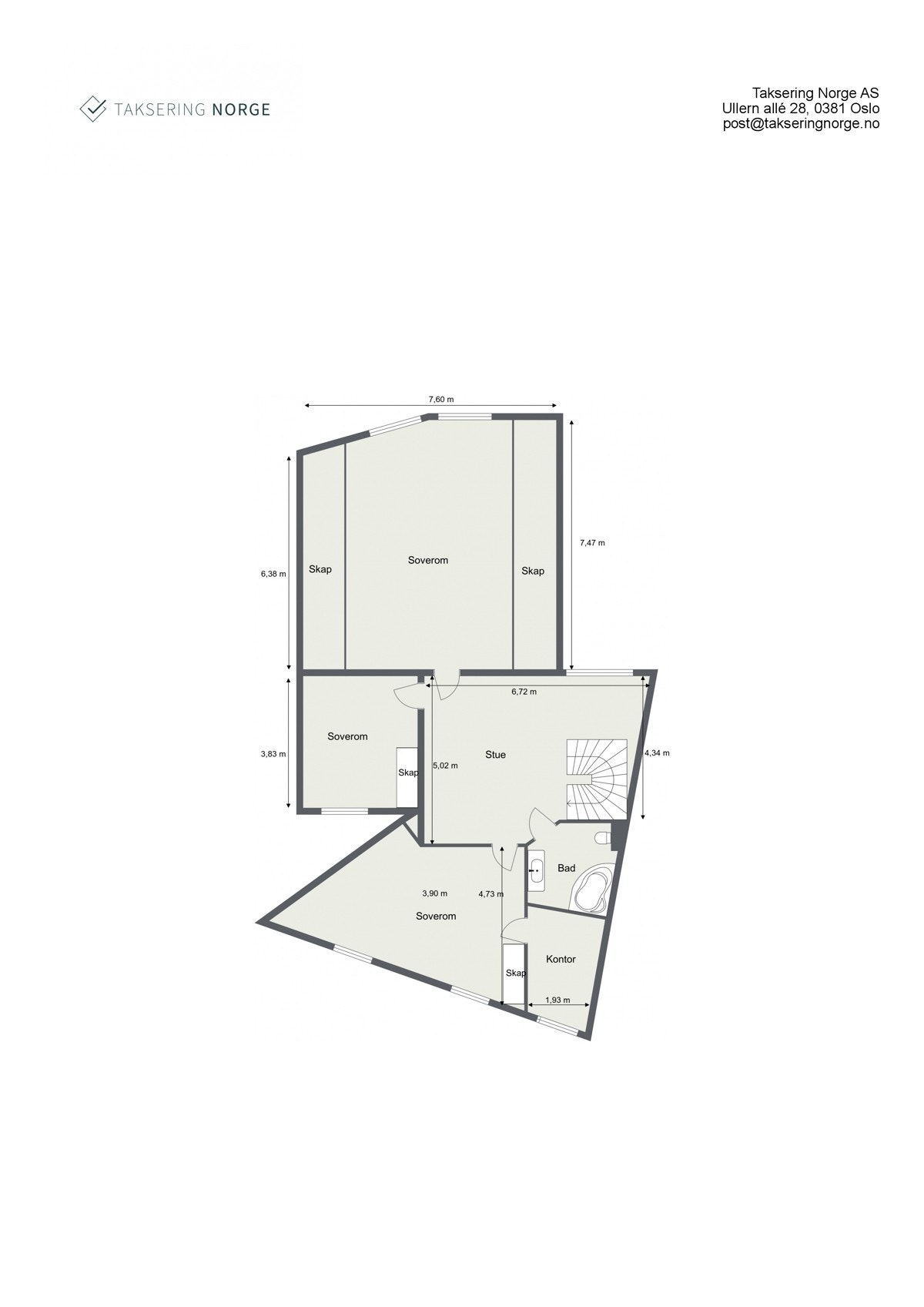 Orienter deg om planløsningen før vi tar turen opp til 2.etasje. Galleribilde