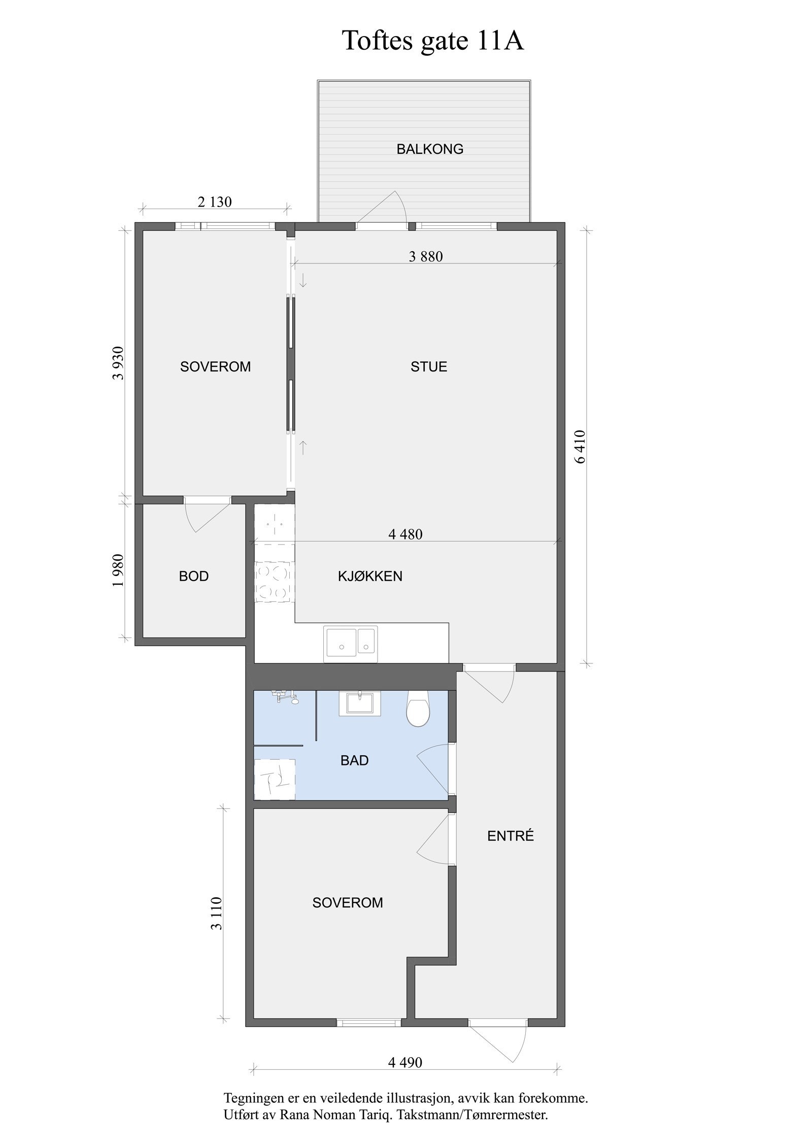 Vi starter med plantegningen, slik at du får orientert deg i boligen. Galleribilde