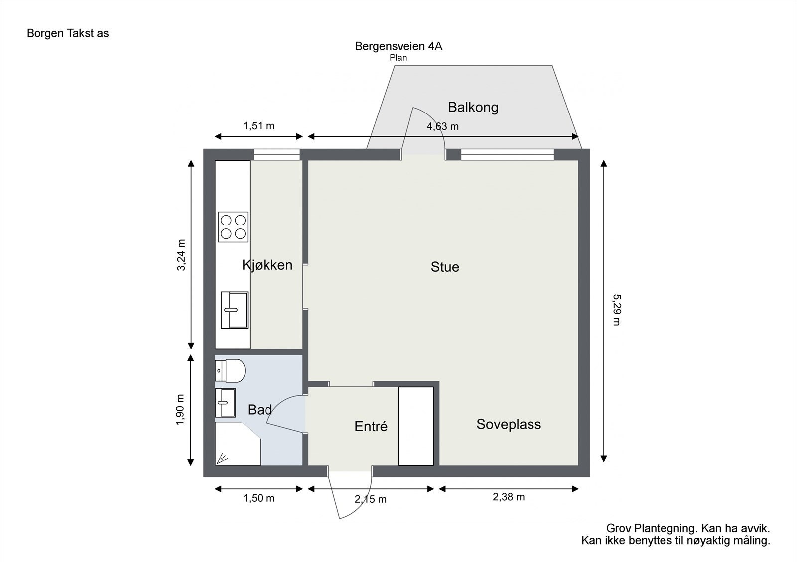 - Plantegning med mål - Galleribilde
