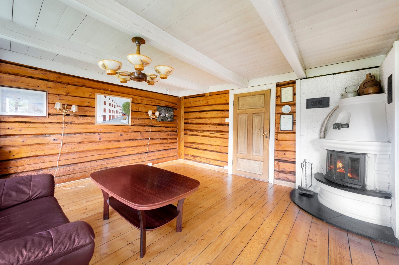 Stue med peis Galleribilde