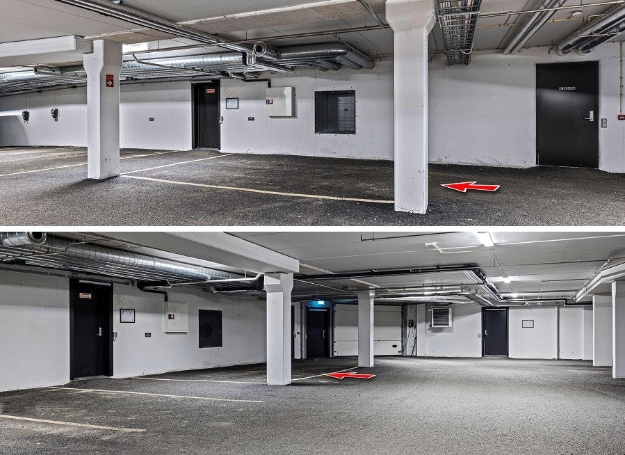 Med leiligheten følger også anleggets beste garasjeplass (nr. 234). Her er det også mulighet for el-lader. Galleribilde