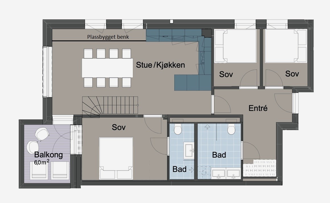 Planløsning 3.etg. Galleribilde