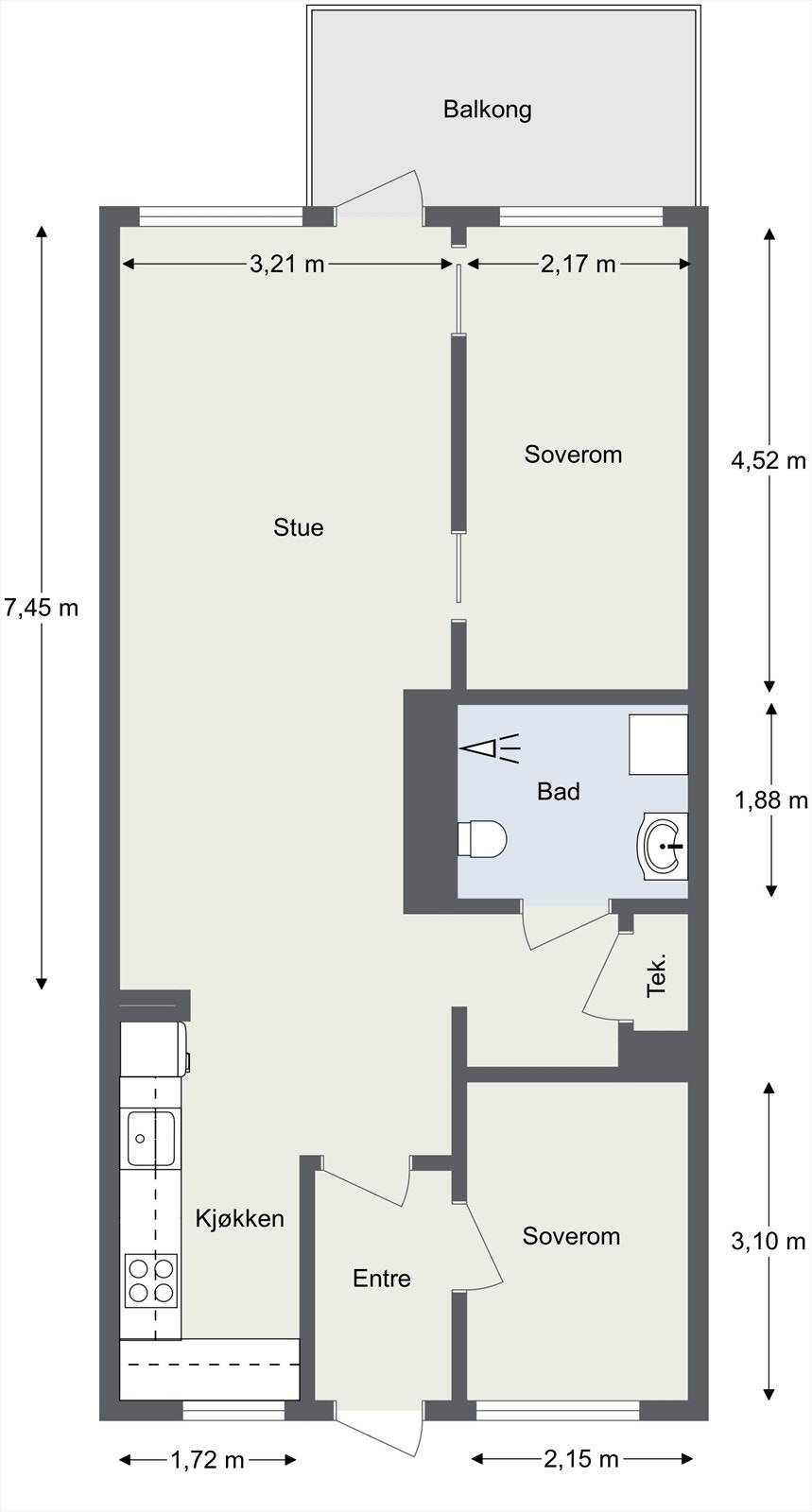 Plantegninger med mål fra takstmann Galleribilde