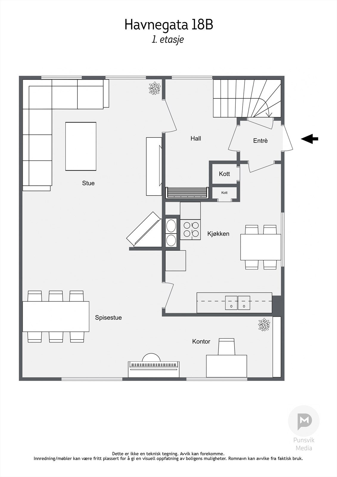 Vi tar en rask titt på plantegningene, før vi går inn i 1. etasje. Galleribilde