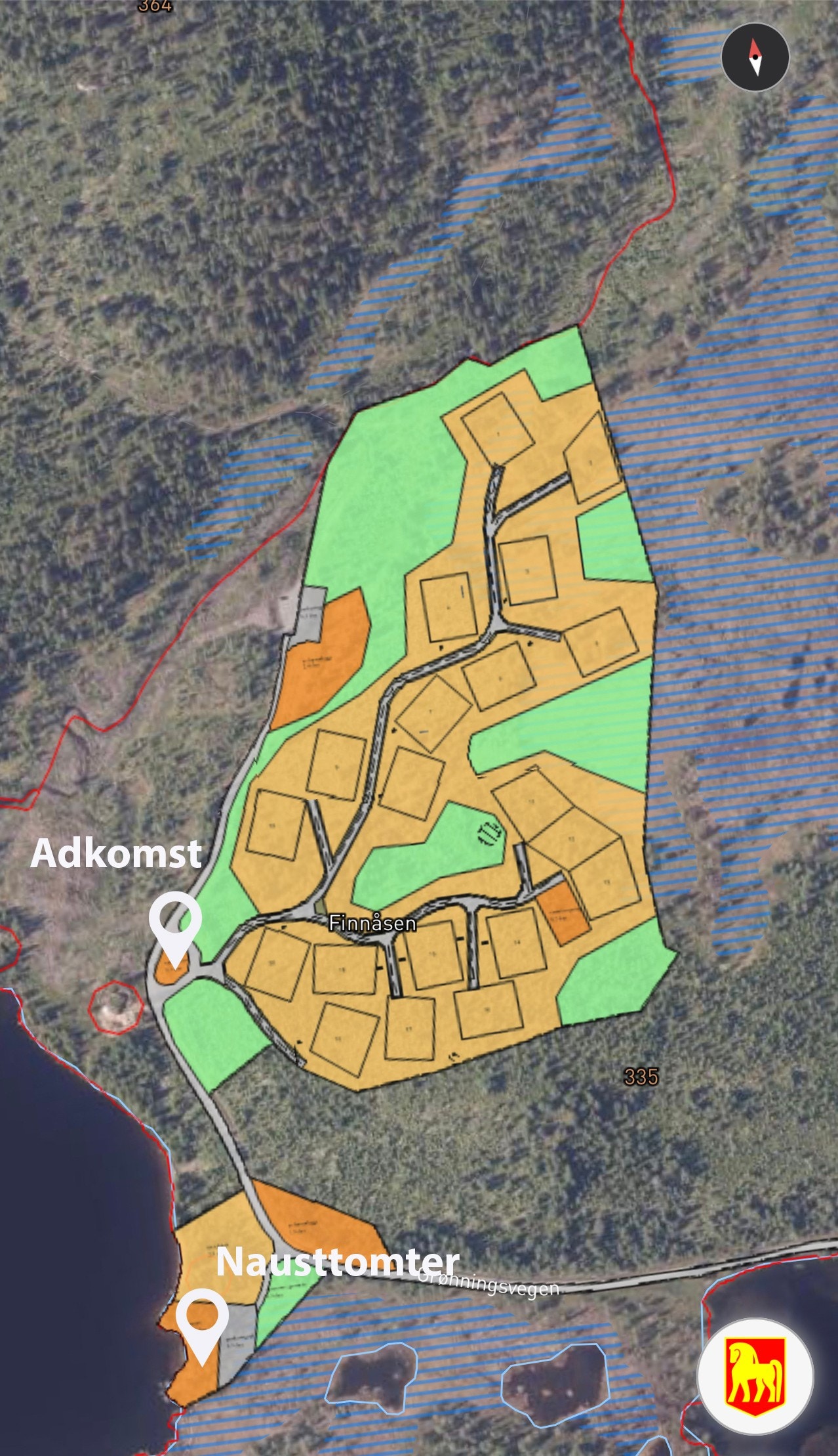 Det vil bli tilgang til vei, vann og avløp i tomtegrense Galleribilde