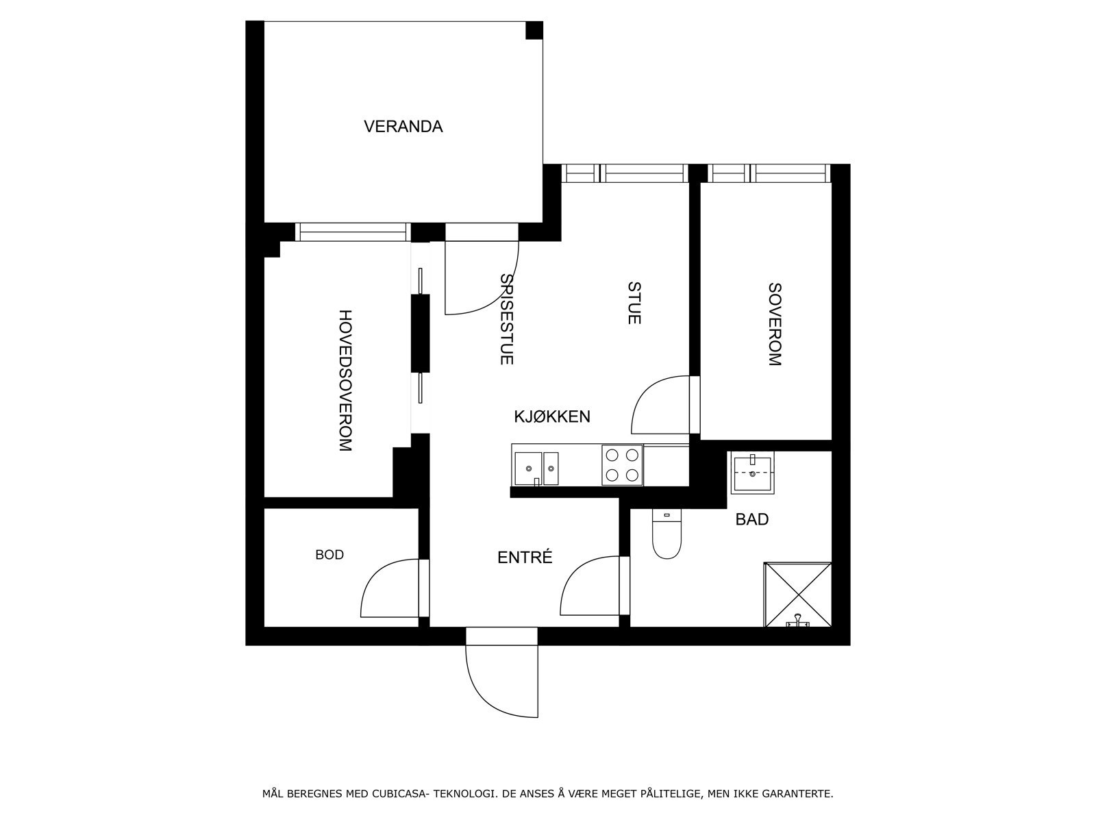 Leilighetens plantegning. Galleribilde