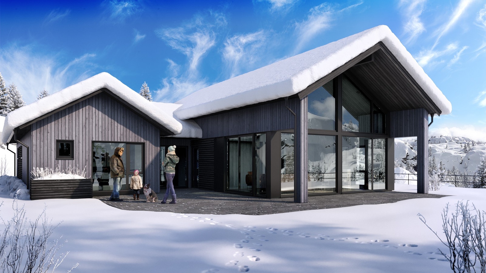 En stor & unik hytte m/5 sov, 3 bad + garasje/anneks
VI BYGGER OGSÅ GJERNE PÅ DIN TOMT.
Dette er et illustrasjonsbilder, og vil avvike fra tilbudt hytte. Galleribilde