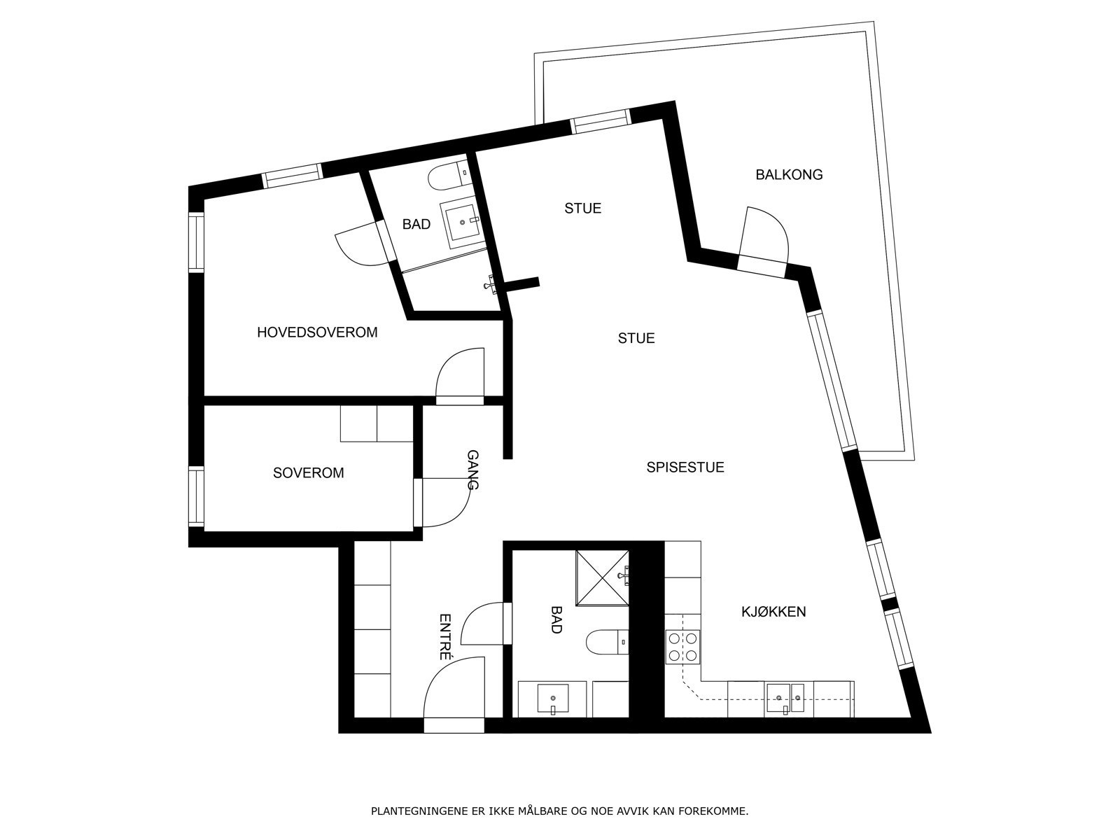 Plantegning D201 - 2. etasje med heis Galleribilde