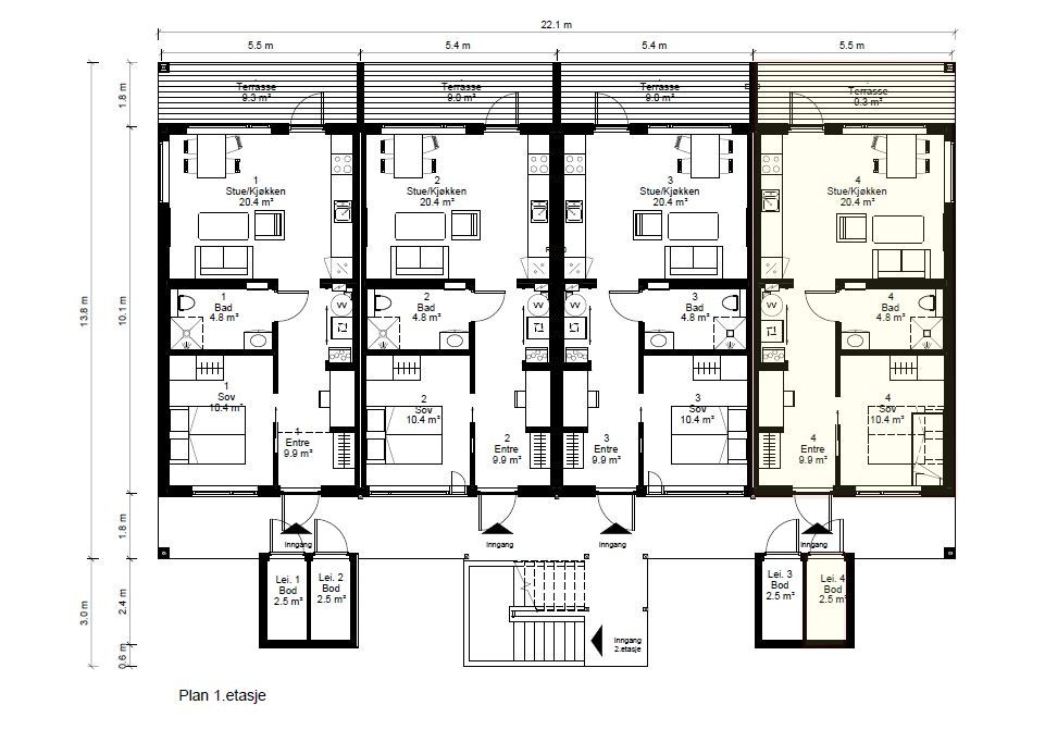 Plan 1 - Leilighet D